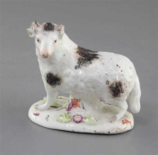 A rare Longton Hall figure of a ram, c.1752, l. 9.cm, losses